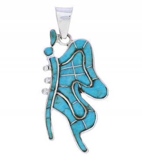 Southwest Turquoise And Silver Butterfly Pendant EX29747