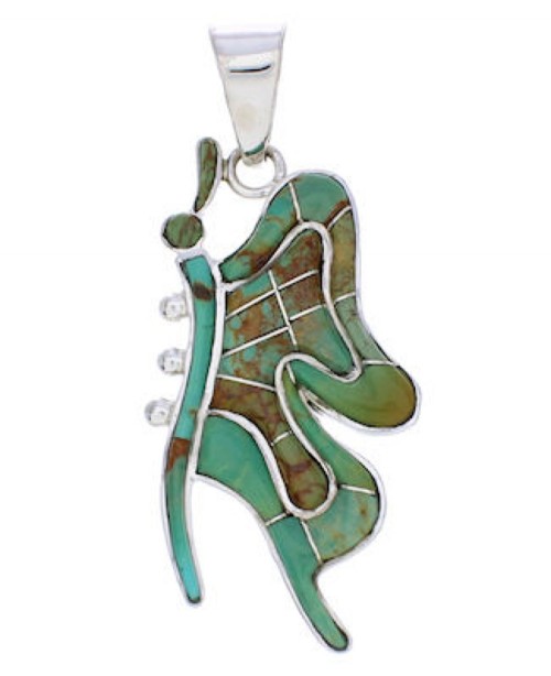 Turquoise Southwest Sterling Silver Butterfly Pendant EX29749