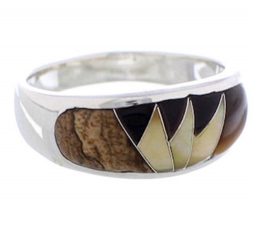 Multicolor Sterling Silver Southwestern Ring Size 5-3/4 CX50111