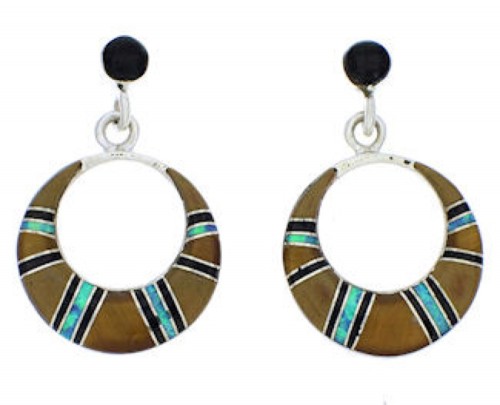 Sterling Silver Post Dangle Earrings Multicolor PX24156