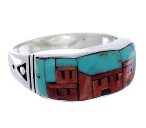 Multicolor Native American Village Design Ring Size 12-1/2 PX42250