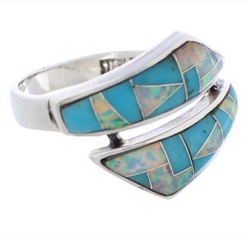 Opal Inlay And Turquoise Ring Size 5-3/4 ZX35613