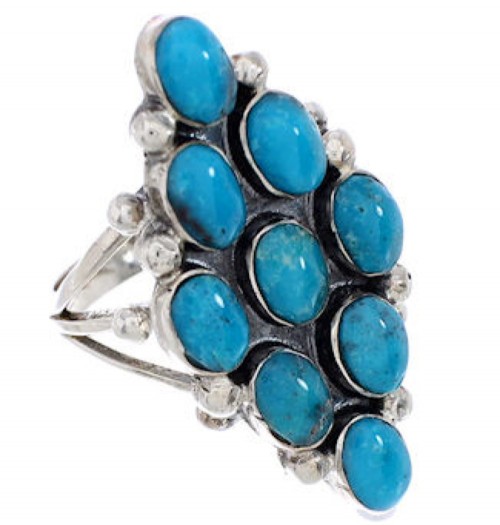 Authentic Sterling Silver Turquoise Ring Size 5-3/4 WX36723