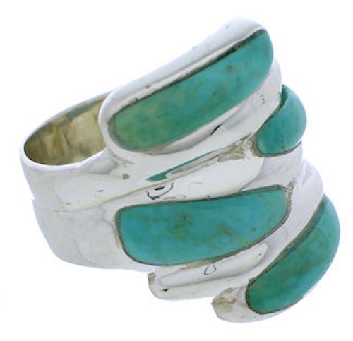 Silver Jewelry Southwest Turquoise Ring Size 5-3/4 FX21951