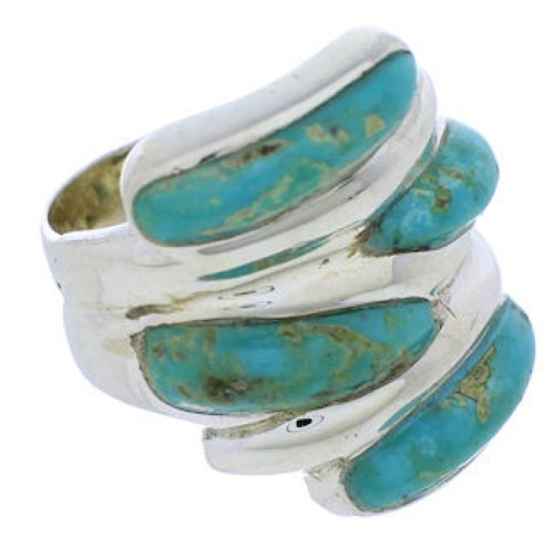 Southwest Jewelry Silver Turquoise Ring Size 7-1/4 FX21956