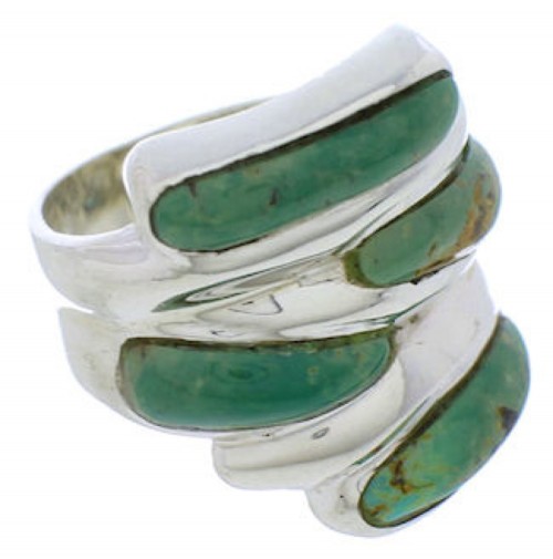 Sterling Silver Turquoise Inlay Ring Size 5-1/2 FX21978