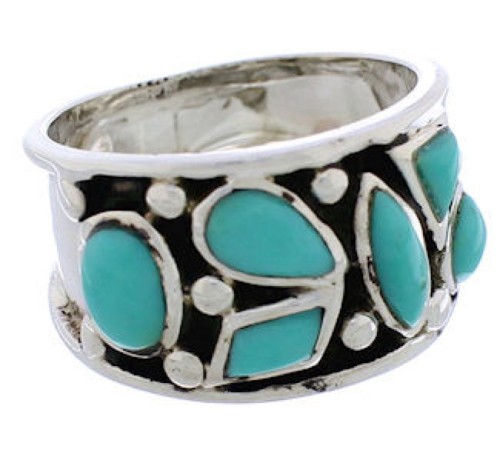 Sterling Silver Turquoise Jewelry Southwest Ring Size 6-1/4 TX28334