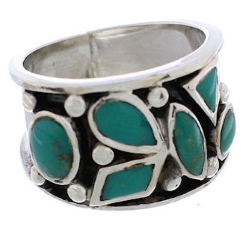 Southwest Sterling Silver Turquoise Ring Size 5-1/2 TX28358