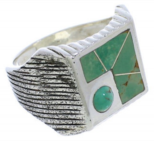 Sterling Silver Turquoise Southwestern Ring Size 12-1/4 UX33168