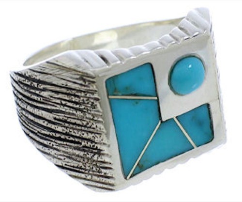 Authentic Sterling Silver Southwest Turquoise Ring Size 9-1/4 UX33191