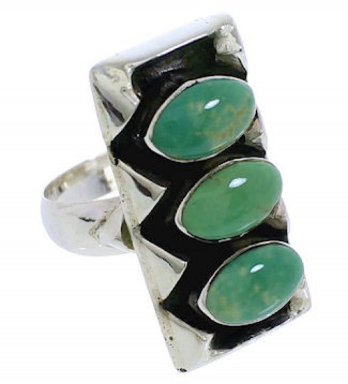 Silver And Turquoise Southwestern Ring Size 4-3/4 UX33283