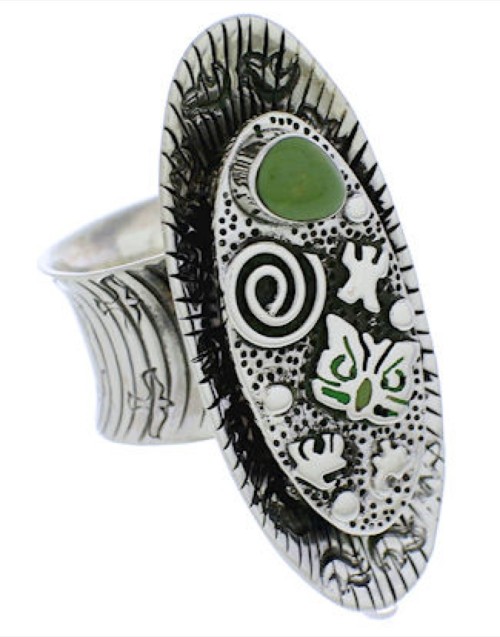 Bear Butterfly Sterling Silver Turquoise Ring Size 7-1/2 PX41290