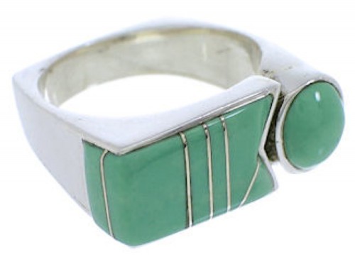 Genuine Sterling Silver And Turquoise Ring Size 7-3/4 UX39682