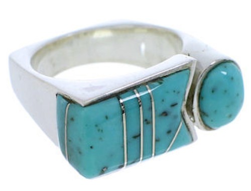 Turquoise And Sterling Silver Ring Size 8-1/2 UX39810