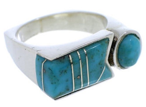 Southwest Turquoise And Sterling Silver Ring Size 8-1/4 UX39819