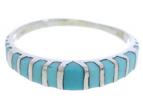 Silver Turquoise Inlay Ring Size 5-3/4 TX45451