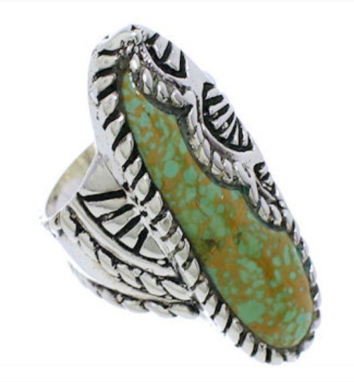 Turquoise Southwest Sterling Silver Ring Size 6 FX22537