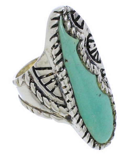 Southwestern Turquoise Sterling Silver Jewelry Ring Size 6 FX22586