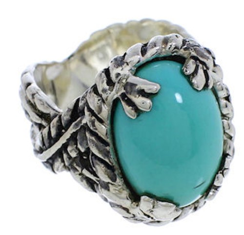 Authentic Sterling Silver Jewelry Turquoise Ring Size 5-1/4 FX22751