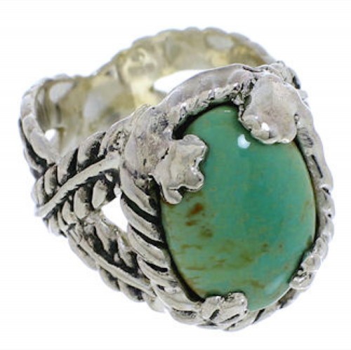 Turquoise Authentic Sterling Silver Ring Size 7-1/2 FX22757