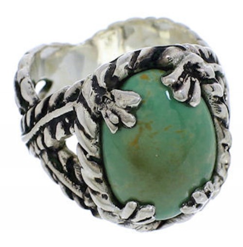 Turquoise Southwestern Genuine Sterling Silver Ring Size 5 FX22759