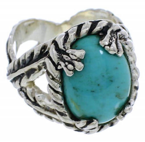 Turquoise Jewelry Sterling Silver Ring Size 7-1/4 FX22771