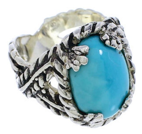 Turquoise And Sterling Silver Ring Size 7-1/4 FX22789