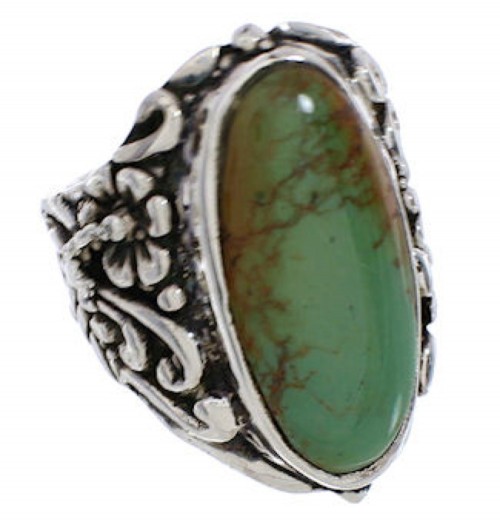 Authentic Silver Flower Turquoise Southwest Ring Size 5-3/4 YX34392