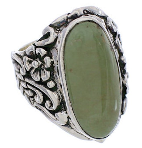 Sterling Silver Flower Jewelry Turquoise Ring Size 8-1/2 YX34563