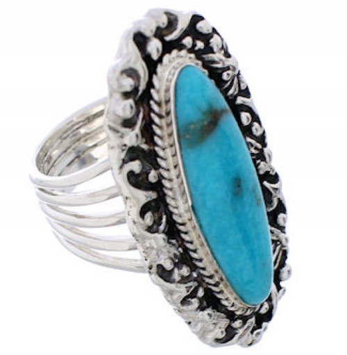 Silver Turquoise Southwest Ring Size 4-3/4 UX34450