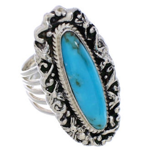Authentic Sterling Silver Jewelry Turquoise Ring Size 5-1/4 UX34482