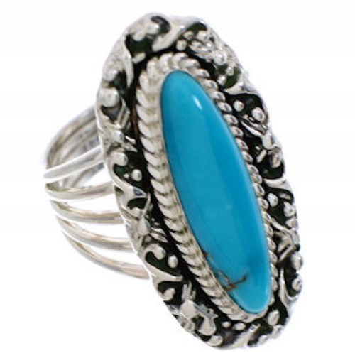 Silver And Turquoise Southwest Jewelry Ring Size 8-1/4 UX34494