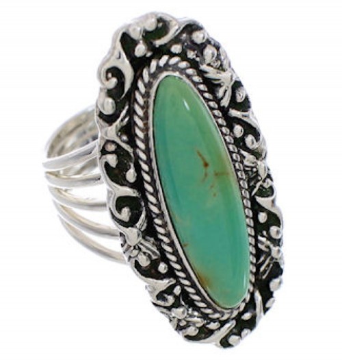 Sterling Silver Jewelry Turquoise Ring Size 7-1/2 UX34505