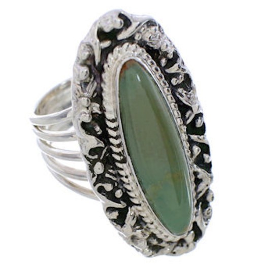 Silver Jewelry Southwest Turquoise Ring Size 6 UX34507