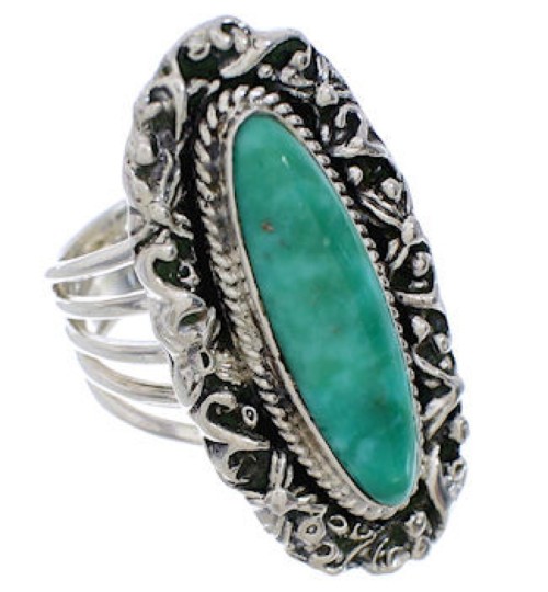 Authentic Sterling Silver And Turquoise Ring Size 5-1/2 UX34515