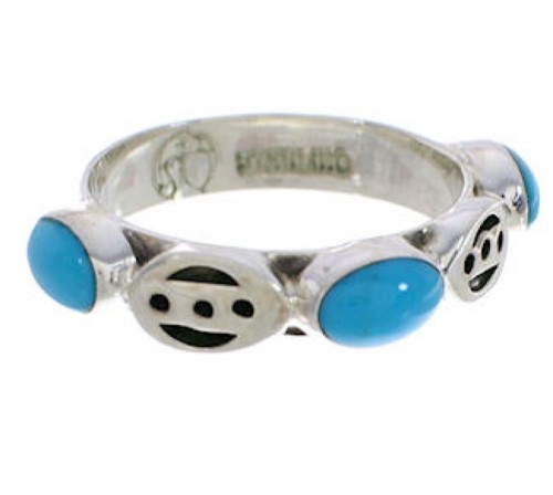 Authentic Sterling Silver Turquoise Stackable Ring Size 6-1/4 UX34673