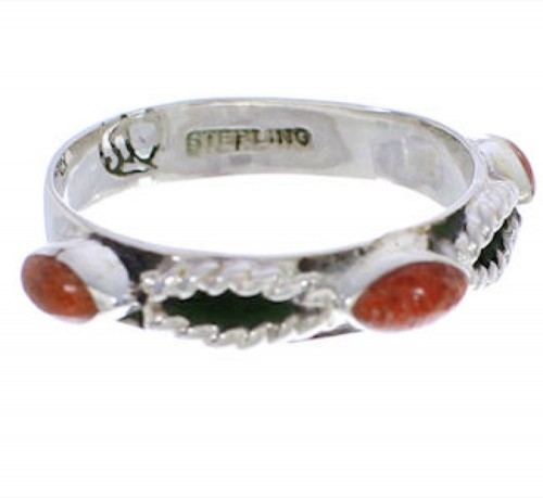 Stackable Sterling Silver Apple Coral Jewelry Ring Size 6-1/4 UX34812