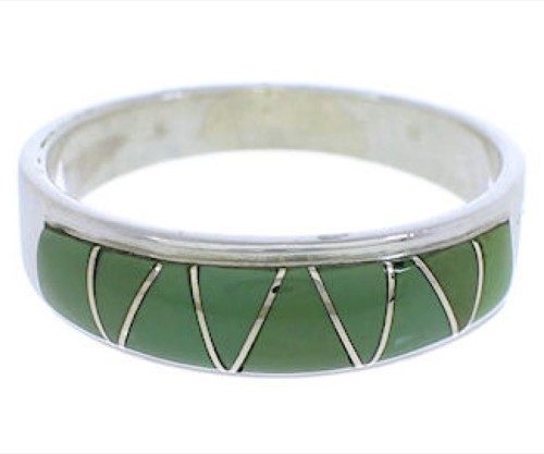 Southwestern Sterling Silver Turquoise Ring Size 6-1/4 UX37026