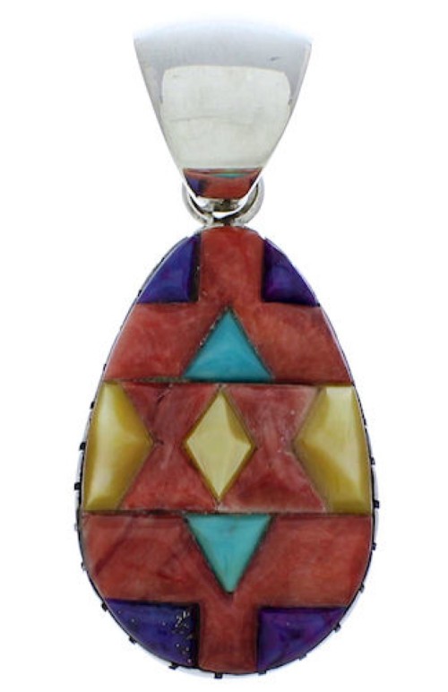 Multicolor Jewelry Southwestern Silver Pendant MX22219