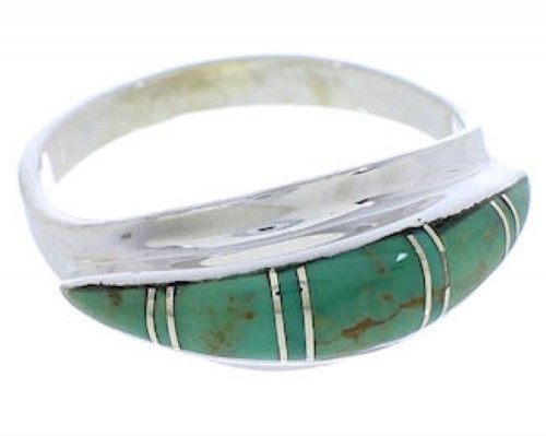 Southwestern Silver Turquoise Jewelry Ring Size 6-3/4 MX22396