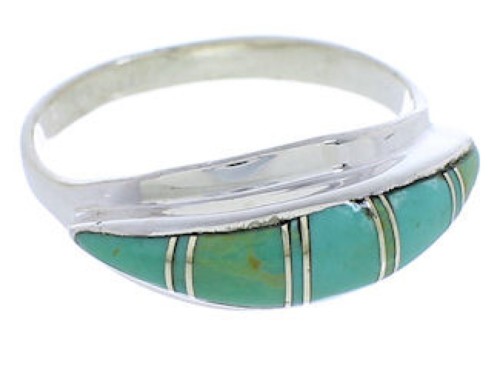 Genuine Sterling Silver Turquoise Ring Size 6-1/4 MX22410