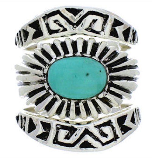 Turquoise And Sterling Silver Stackable Ring Set Size 8-1/4 UX33444