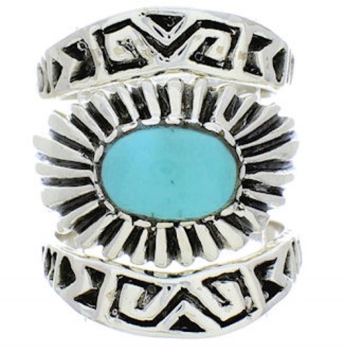 Southwest Silver Turquoise Stackable Ring Set Size 7-1/4 UX33458