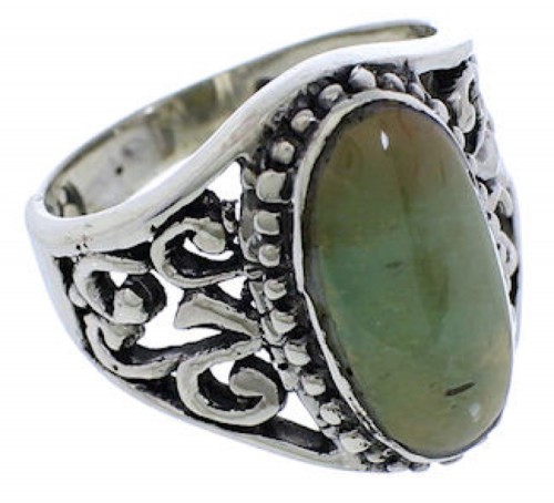 Southwestern Turquoise Sterling Silver Jewelry Ring Size 5-1/4 UX33467