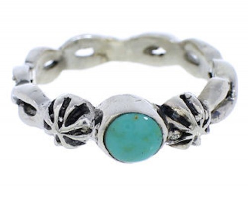 Sterling Silver And Turquoise Jewelry Ring Size 5-1/2 UX33539