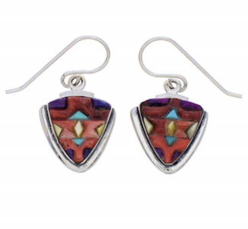 Southwest Multicolor And Silver Earrings EX32720