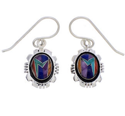 Genuine Sterling Silver And Multicolor Earrings EX32738