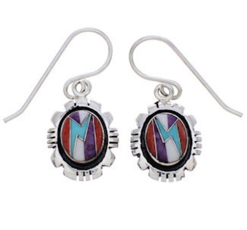 Southwestern Multicolor Inlay Earrings EX32747