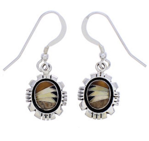 Multicolor Inlay And Sterling Silver Earrings EX32758