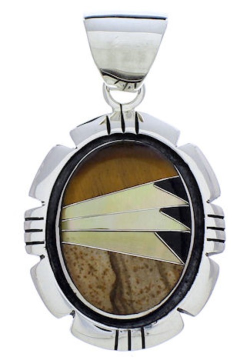 Sterling Silver Southwest Jewelry Multicolor Pendant PX30435
